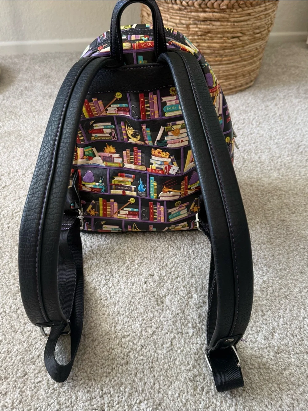 Loungefly Disney Villains Bookshelf Print Mini Backpack Multicolor